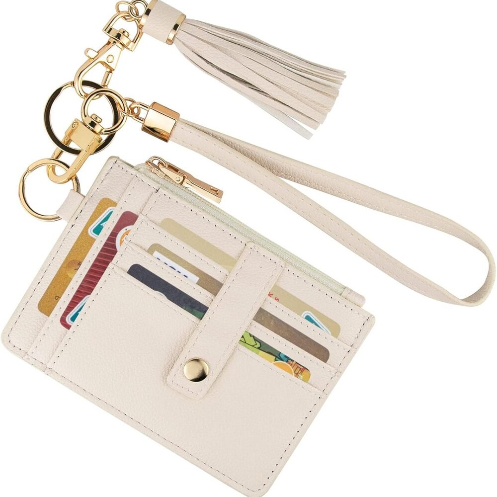 Small Wristlet Wallets for Women RFID Credit Card Holder Wallet Keychain Wristle